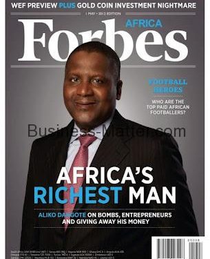 Aliko Dangote now one of the world’s top 25 richest people